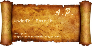 André Patrik névjegykártya